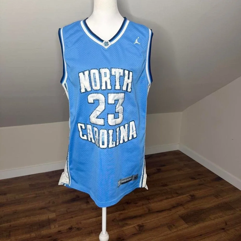 Jordan UNC North Carolina Argyle 23 Basketball Jersey Carolina Blue Size M